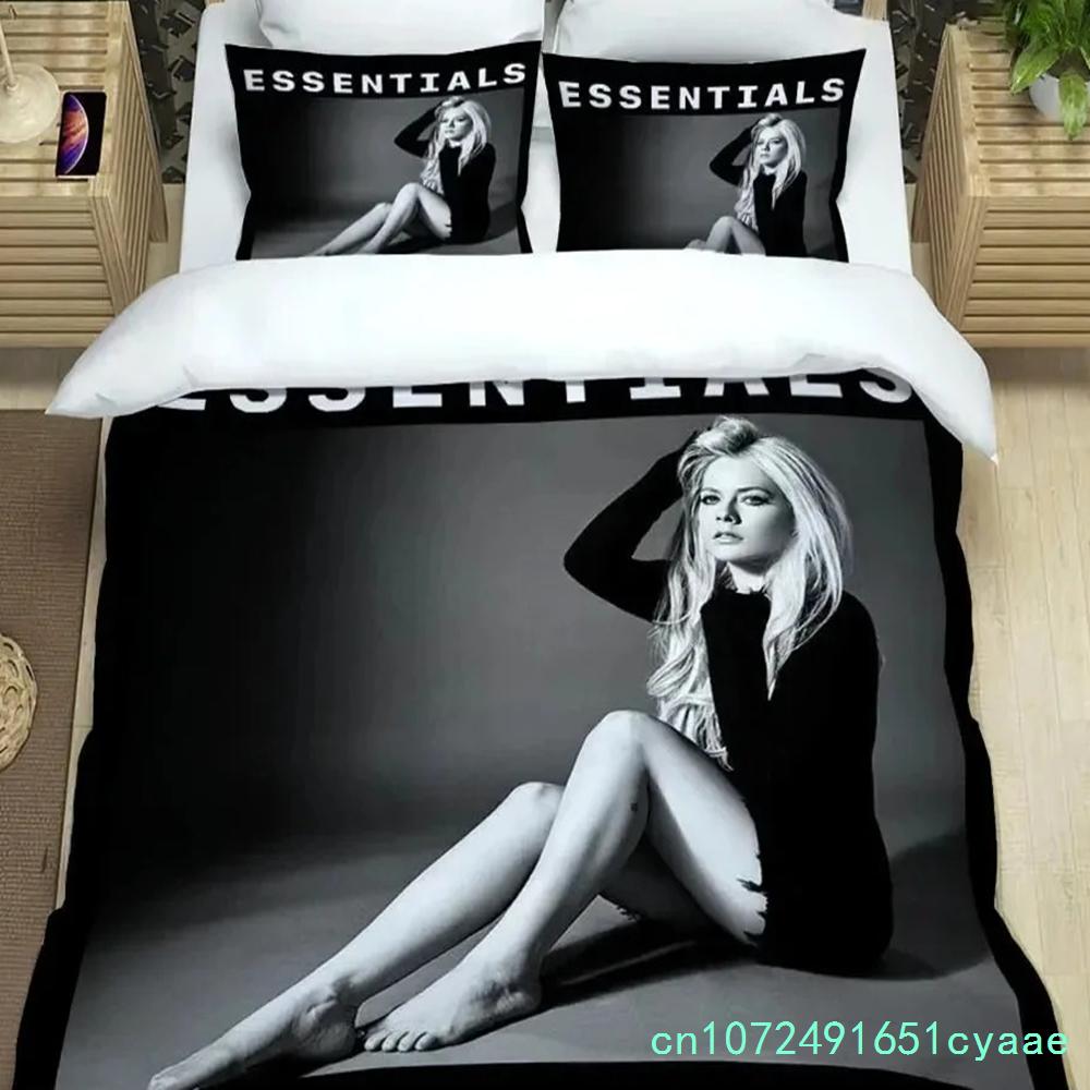 Musik Sängerin Avril Lavigne Bettbezug Kissenbezug Bettwäsche Set Erwachsene Jungen Mädchen Schlafzimmer Dekoration Geschenk Einzel Doppel King Size