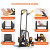SucceBuy 440 lbs Folding Hand Truck Dolly with 6 Wheels & 2 Elastic Ropes Stair Climbing Cart for Shopping Moving Warehouse