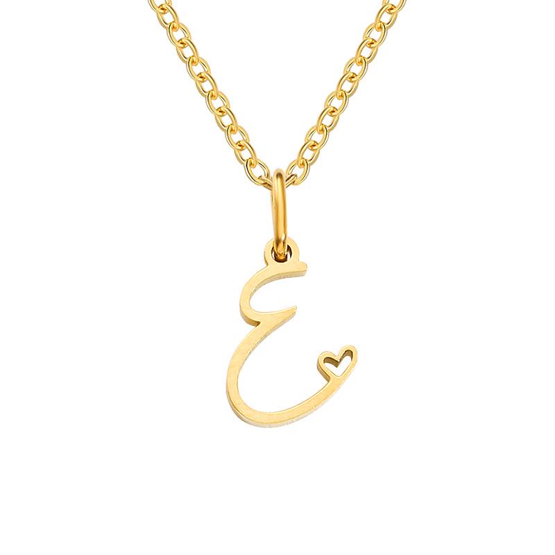 eManco Women's Niche Stainless Steel Letter Clavicle Necklace
