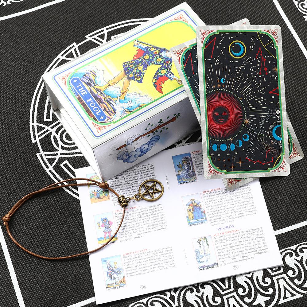 Deck Gold Foil Tarot Cards Mysterious Board Game Terrific Divination Oracle With Exquisite Gift Box