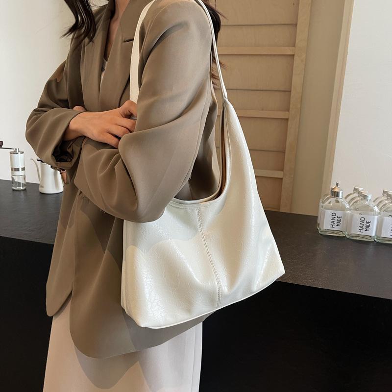 Two-Piece Bag Set Soft Leather Tote Bag Women's Retro Large Capacity Shoulder Bag Underarm Bag