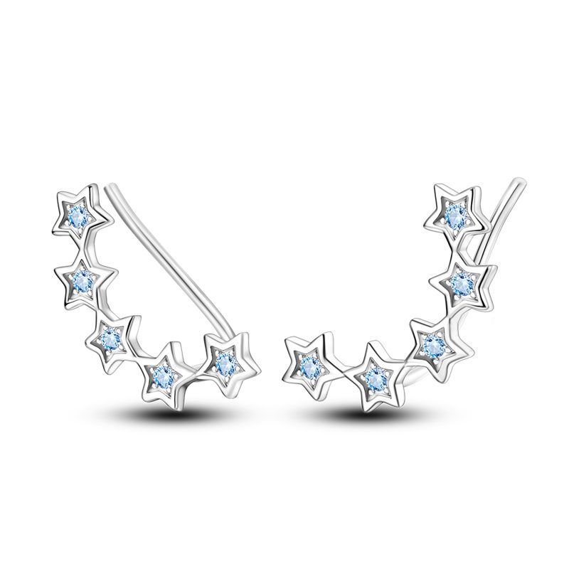 Orstarry S925 Silver Octagonal Tassel Earrings Women Hoop Jewelry Birthday Party Gifts
