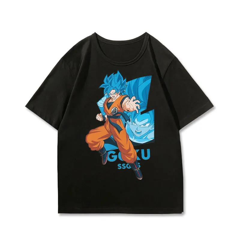 Dragon Ball Joint Shortsleeved Tshirt Mens and Womens Dragon Ball Super Clothes Pure Cotton Tshirt Comfortable and Casual