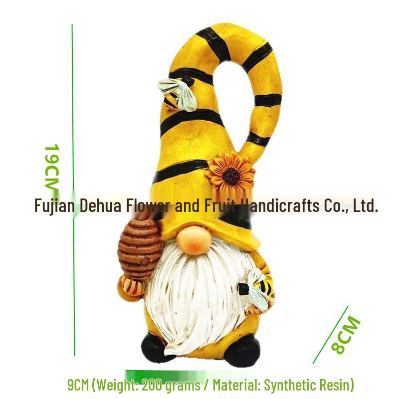 Sunflower Bee Gnome and Rudolph Outdoor Garden Ornaments for Landscaping