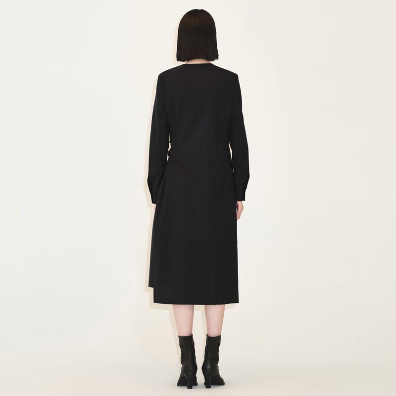 Less 2023 Spring V-Neck Slit Long Sleeve Dress