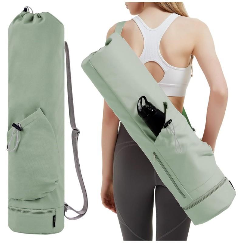 

Yoga Mat Bag With Water Bottle Pocket And Bottom Wet Bag Sports Yoga Mat Strap Multifunction Storage Bag 78*19CM зелёный