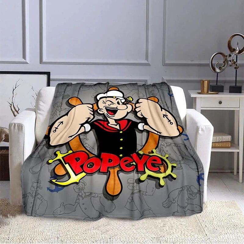 

The Sailor Man Cartoon Comic Character Blanket Sofa Cover Soft Cozy Blanket Flannel Fluffy Comfortable Home Travel Throw Blanket