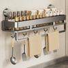 PureKone Spice Rack, Suction Cup Mount, Wall-Mounted Spice Rack, Kitchen Storage Rack with 5