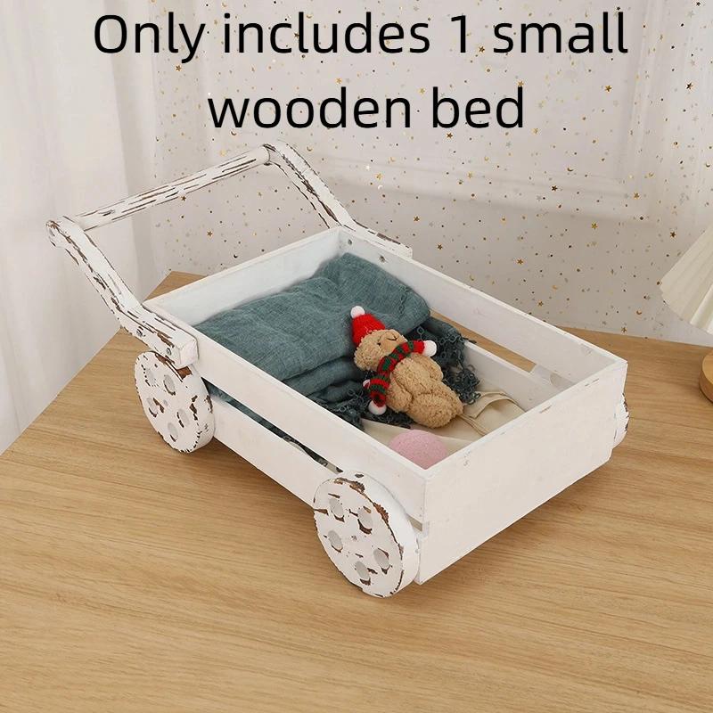 Newborn Small Wooden Bed Studio Photo Model Tools & Baby Accessories Ideal Photography Props for Children Growth Commemoration