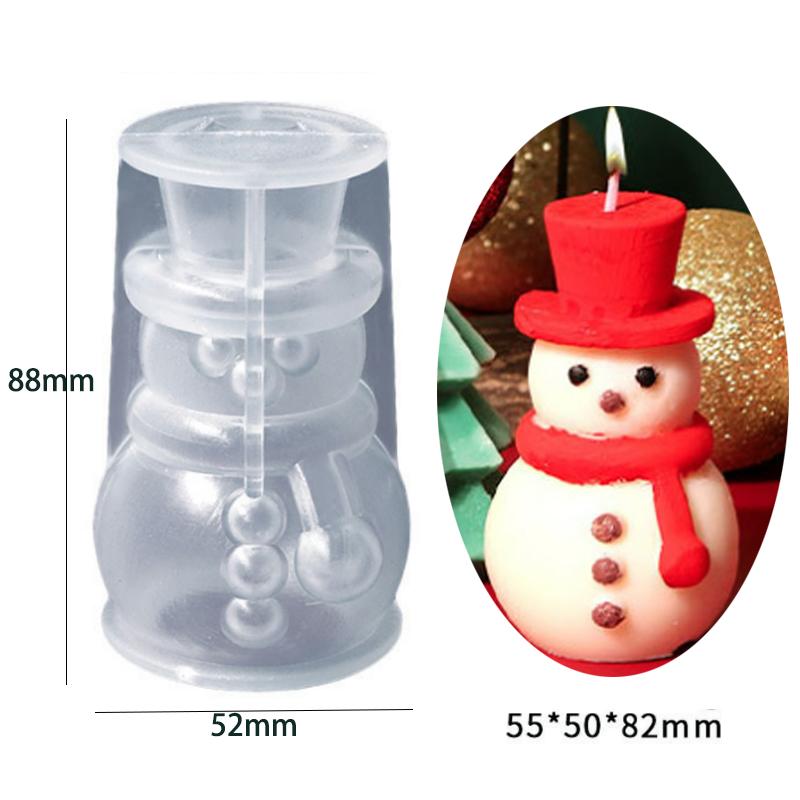 Polygonal Christmas Tree Snow Silicone Candle Mold DIY Snowman Soap Resin Crystal Making Chocolate Mould Christmas Decor Gift