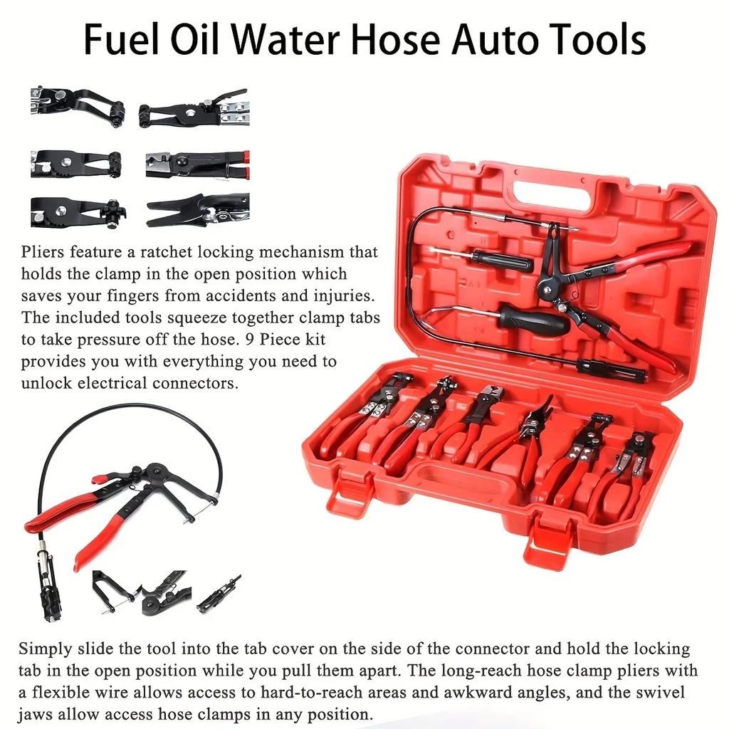 Car Flat and Angled Flat Band Hose Clamp Pliers Coolant ClipsWorks on All Flat Band Style Clamps of Removal Installation Amagi