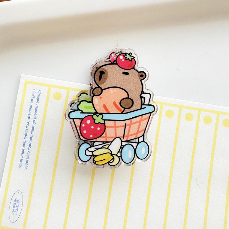 Lovely Cartoon Style Capybara Paper Clip Office Stationery Learning Supplies Note Holder Mini Pp Clip