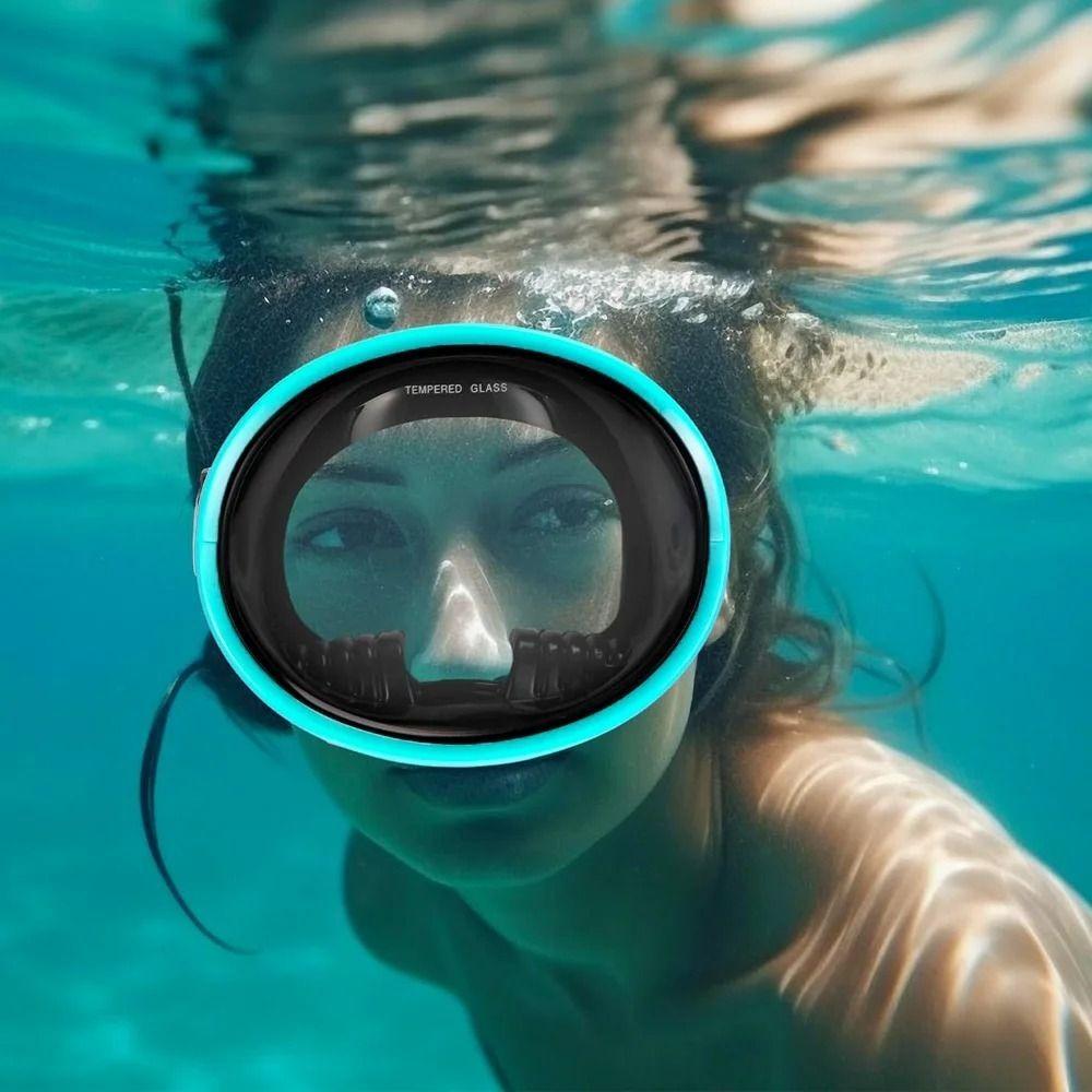 New Classic Oval Diving Mask Silicone Panoramic Spearfishing Mask Tempered Glass Lens Wide View Scuba Goggles Adults2