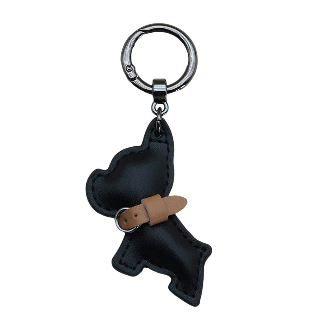 Mini-Schlüsselanhänger mit französischer Bulldogge, PU-Leder, hübsch gestalteter Anhänger, hängendes Ornament für Autoschlüssel und Taschen