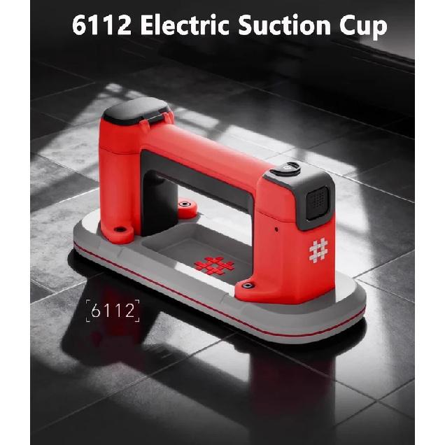 3.7V Shijing 6112 Narrow Strip Electric Suction Cup 100KGS Vertical Suction, 90x240mm Rubber, Auto Air Pump & Digital Display