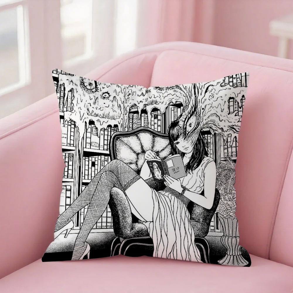 J-Junji I-Ito Terror Manga Tomie Kissenbezug Quadratisches Sofa Mit Für Muster Bequeme Kissenbezug