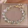Colorful Imitation Crystal Bracelet For Women Girls Exquisite Sparkling Stone Beads Rope Chain Strand Bracelets  Jewelry