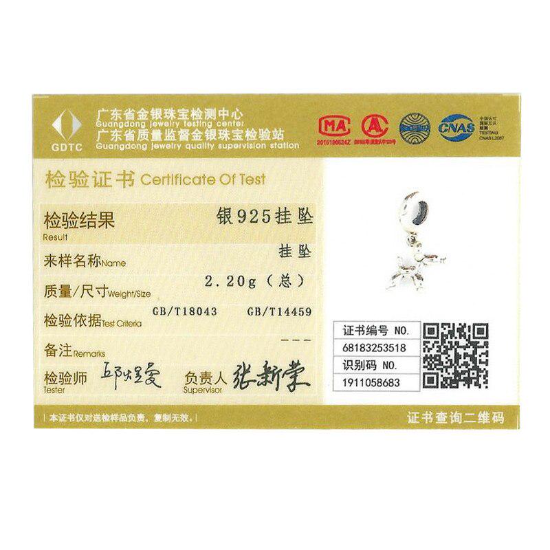 BAMOER Genuine 925 Sterling Silver Balloon Dog Pendant Animal Charms Fit for Charm Bracelets
