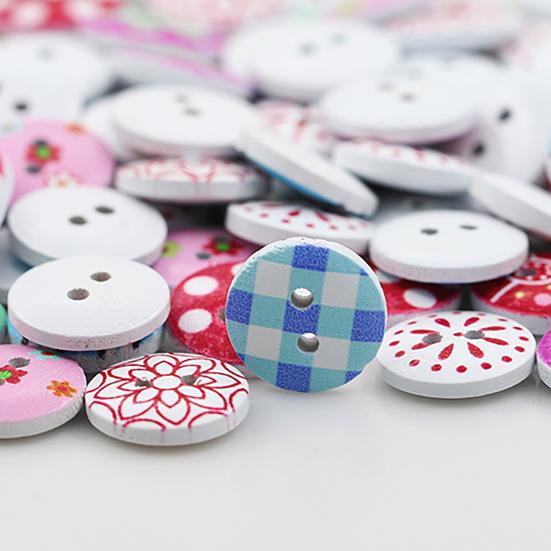 100Pcs Simple Buttons Durable Exquisite Crafts 2 Holes Buttons for Cardigan Sweater
