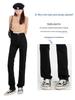 Women’s Black High Waist Straight Leg Jeans for Spring/Autumn 2025 - Elastic, Slimming, Pear Shape Fit, Narrow Cut
