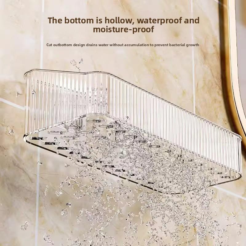 Bathroom Non-punching Wall-mounted Cosmetics Storage Rack