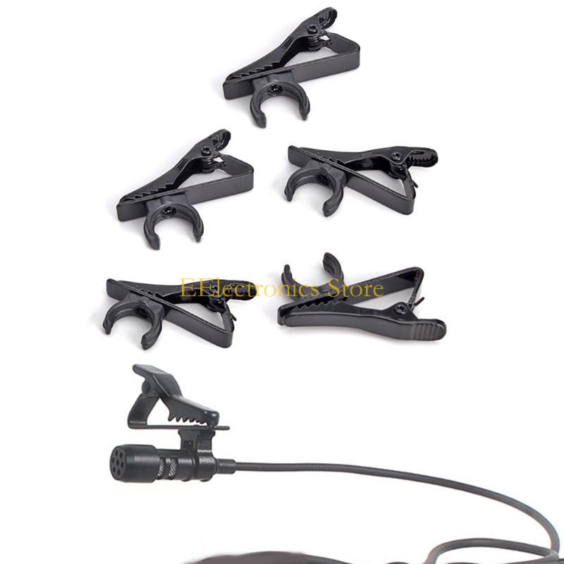 B03C Portable Microphone Clip Lapel Microphone Clip 5pcs Metal Lapel Collar mics Clip Holder for Various Applications