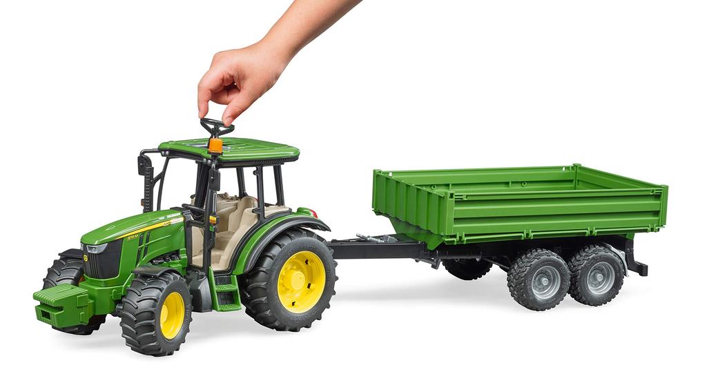 Bruder JD5115M Tractor & Green Trailer BR02108
