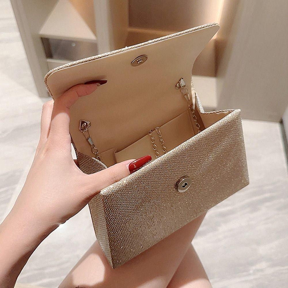 Fine Shiny Sheet Square Banquet Handbag Pearl Handle Wallet Women'S Crossbody Bag Socialite Cheongsam Accessories New