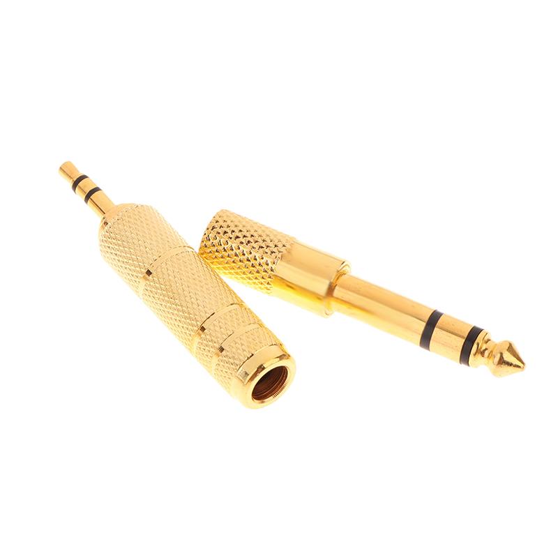 2Pcs/Set 6.5Mm To 3.5Mm And 3.5Mm To 6.5Mm Audio Adapter For Headphone Amplifier Audio Adapter Microphone 6.3 3.5 Mm Converter