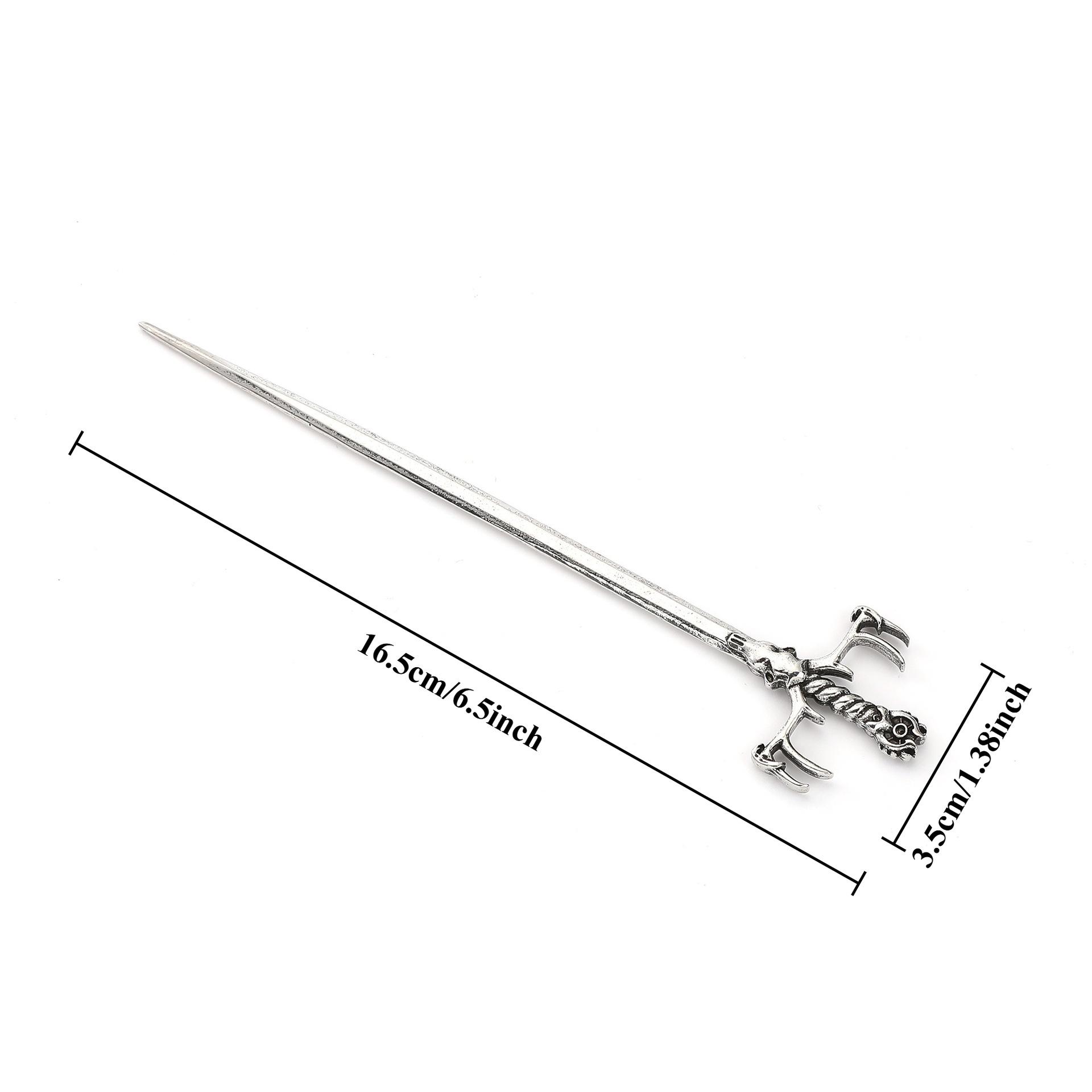 

1pc Simple And Atmospheric Retro Witch Gothic Skeleton Goat Hair Stick Hairpin Viking Norwegian Style Party Unique Accessory