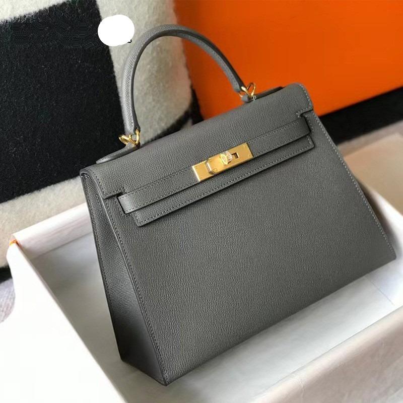 Ny høykvalitets håndveske med palmemønstret ekte skinn Uformell dameveske Allsidig platinaveske Håndholdt crossbody-veske med enkelt skulder