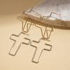 Metal cross silver needle stud earrings fashion earrings temperament cold wind earrings