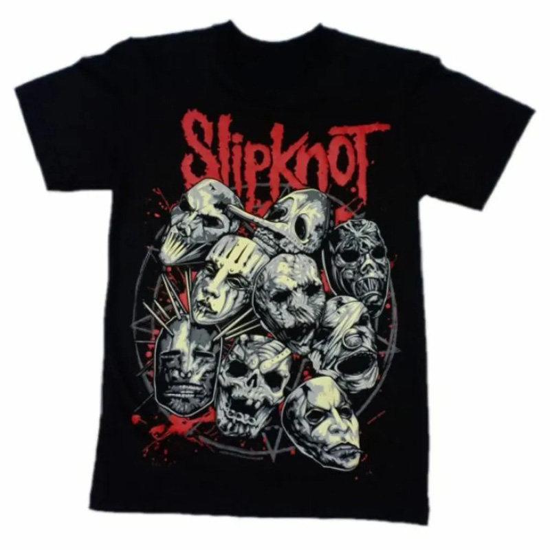 Yk Slipknot Metal Punk Rock Americano Retro Oversized Streetwear Camiseta Vintage