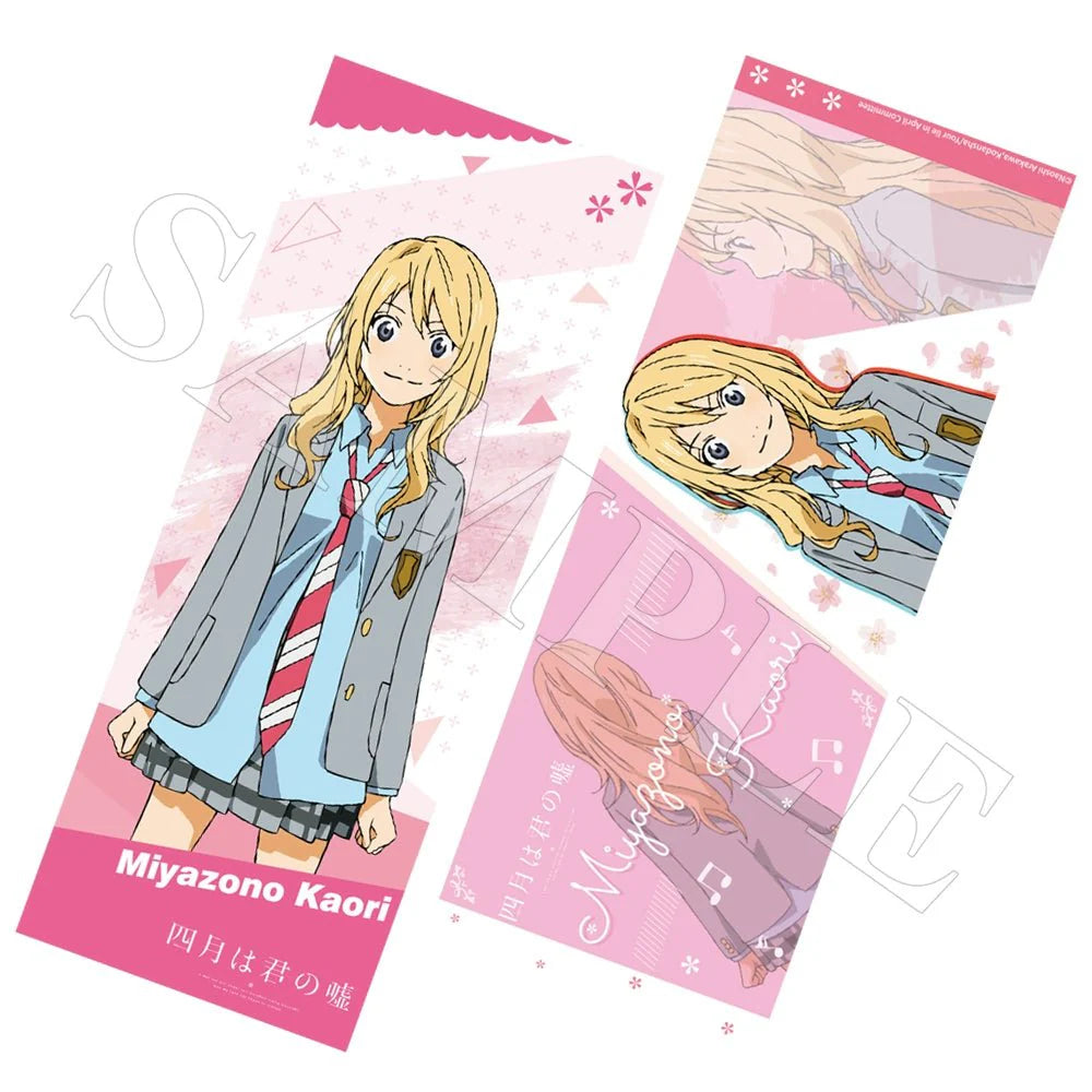 Your Lie in April | Miyazono Kaori Badge & Charm & Acrylic Stand Figure & Quicksand Standee Set Kaori Miyazono