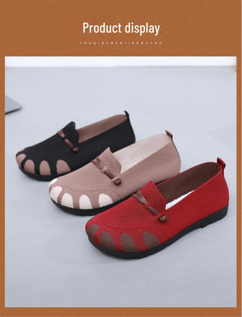 New Style Non-Slip Soft Sole Flat Shoes for Middle-Aged & Elderly Women - Spring/Autumn Comfort Shoes