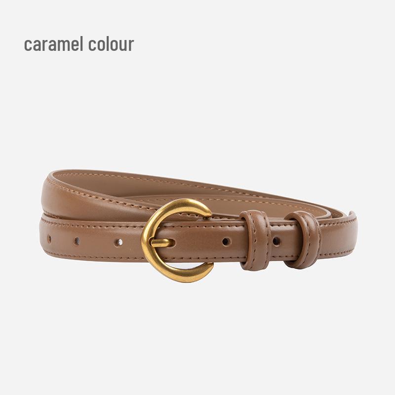 Cuckoo Women's Genuine Leather Skinny Belt for Jeans - Versatile Cowhide Casual Accessory