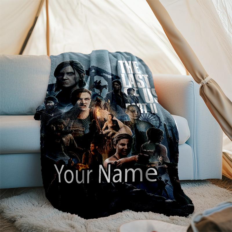 Custom Name The Last of Us Theme Printed Blanket - Perfect for Couch, Bed, Travel & Outdoor Use | Machine Washable, Cozy & Durable.
