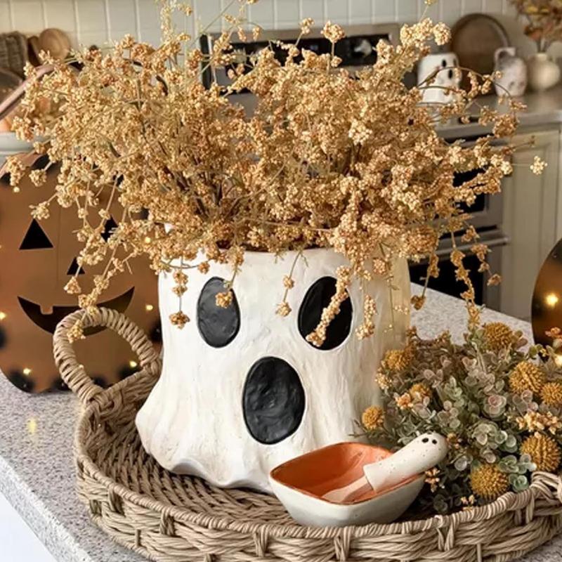Halloween Treat Buckets Adorable Ghost Mud Pie Paper Mache Storage Bucket Car Home Interior Decor Ornaments For Candy Flower