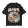 Kawaii Hamster Meme Washed T Shirts Streetwear Hip Hop Casual T-Shirts Tees Tops for Men Women Cotton Oversize Graphic