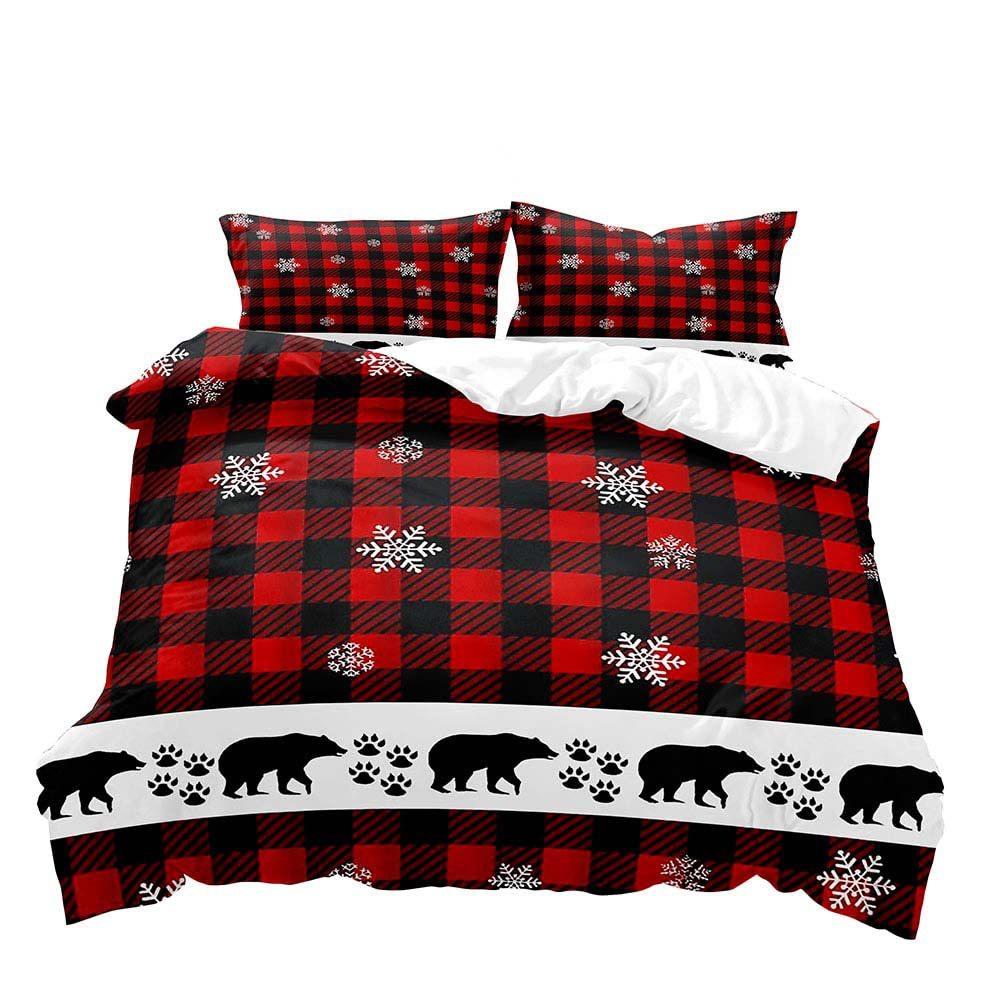 Fun Black Santa Three-Piece Quilt Cover Digital Printing Bedding Set Bed Cover