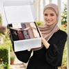 Ramadan Modal Chiffon Baumwoll-Hijab-Schal-Set, muslimisches Kopftuch mit Box, gemischtes Hijab-Stirnband, Kopftuch, weibliches Foulard-Hijab-Geschenk
