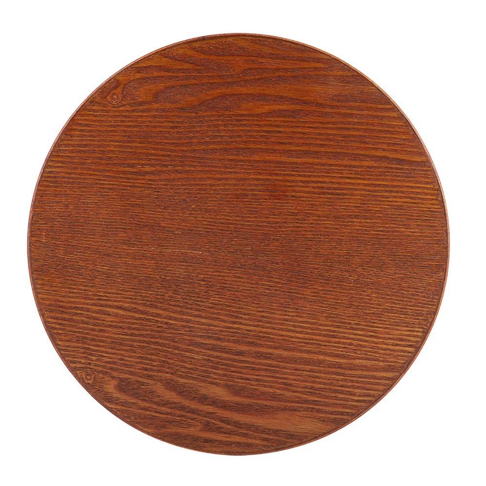Round Shape Wood Serving Tray Brown Food Server Coffee Serving Tea Tray  Restaurant