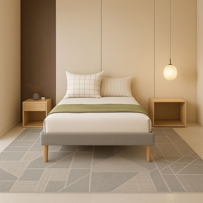 Mina - Solide et Confortable Sommier Tapissier gris Pieds en 20 cm pour matelas en 100x200 - 13 Lattes - Montage