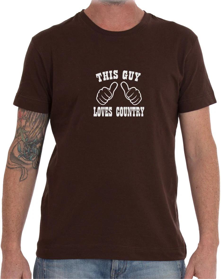 THIS GUY LOVES COUNTRY - FUNNY SLOGAN Mens T-Shirt 3XL