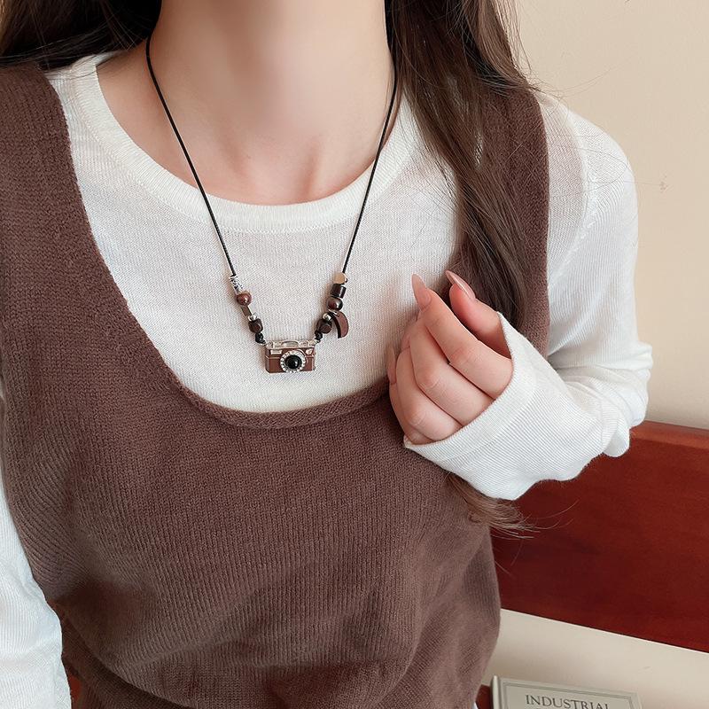 Bohemian Coffee Vintage Tassel Necklace, Ethnic Butterfly Pendant, 2025 Sweater Chain.