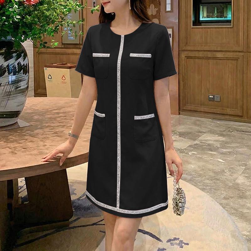 ZANZEA Rochie de vară cu mânecă scurtă, casual, cu gât rotund