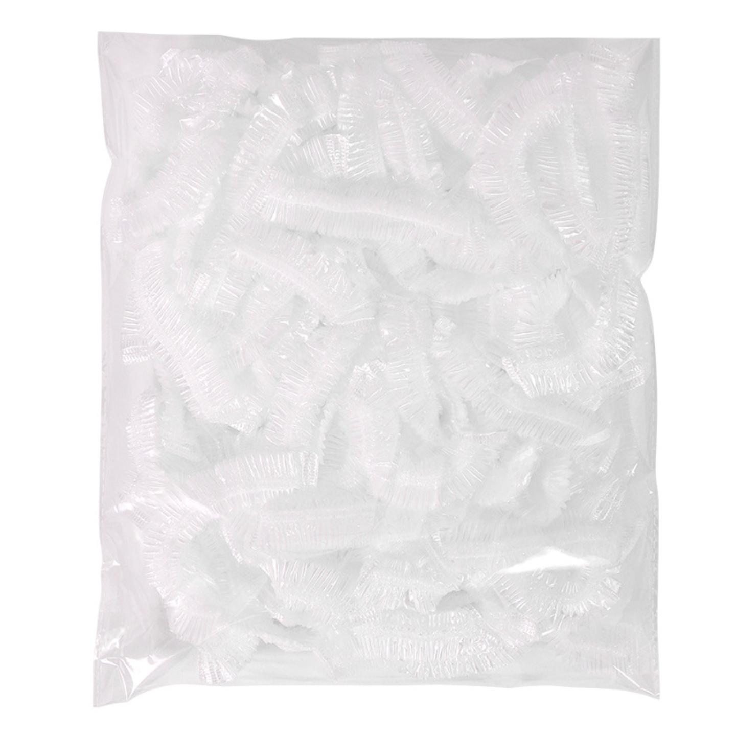 Food Grade PE Disposable Elastic Bowl Covers, Stretchable Large Size Reusable Food Wraps For Leftover Storage Kitchen Use 100Only-White