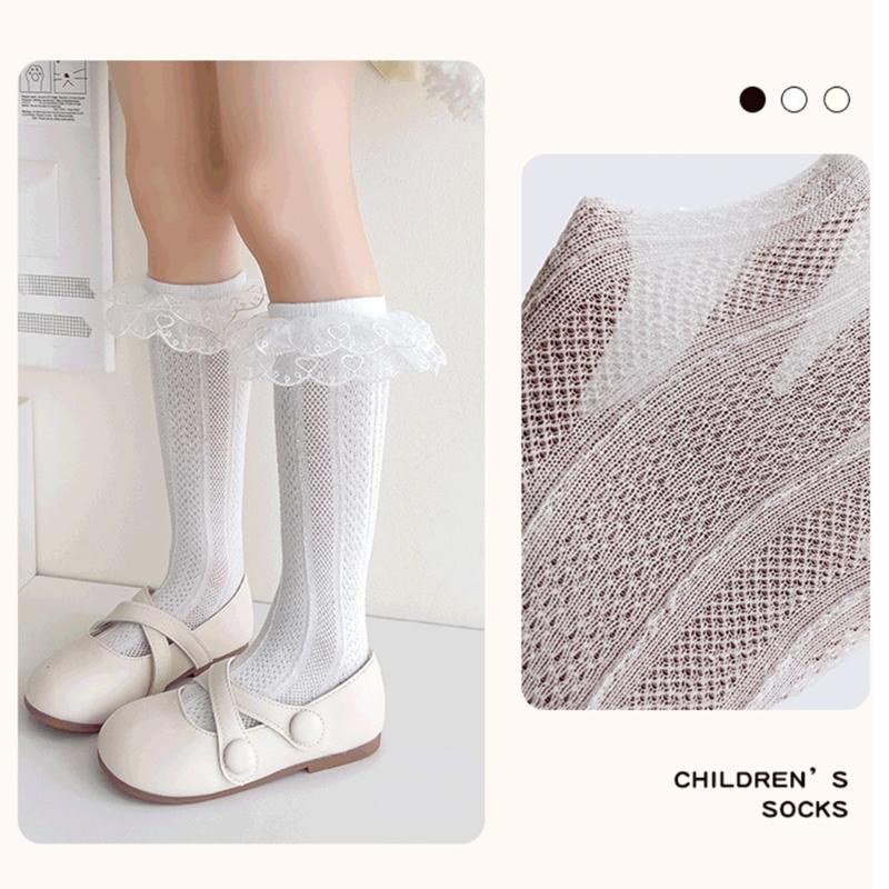 Fashion Lace Calf Socks Socks Breathable Loose Socks for Girls Bowknot High Boot Socks Long Knee High Stockings