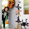 Halloween Wooden Glowing Witch , Indoor Outdoor Porch Yard Decoration - Spooky Glowing Witch Decorative Sign