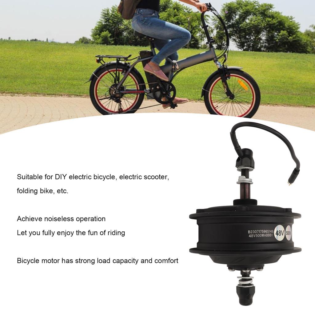 48V 500W Electirc Bicycle Gear Hub Motor Brushless Rear Drive Waterproof Metal Electric Bike Hub Motor for Bike Upgrade Parts